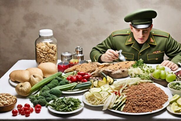 A military man eating